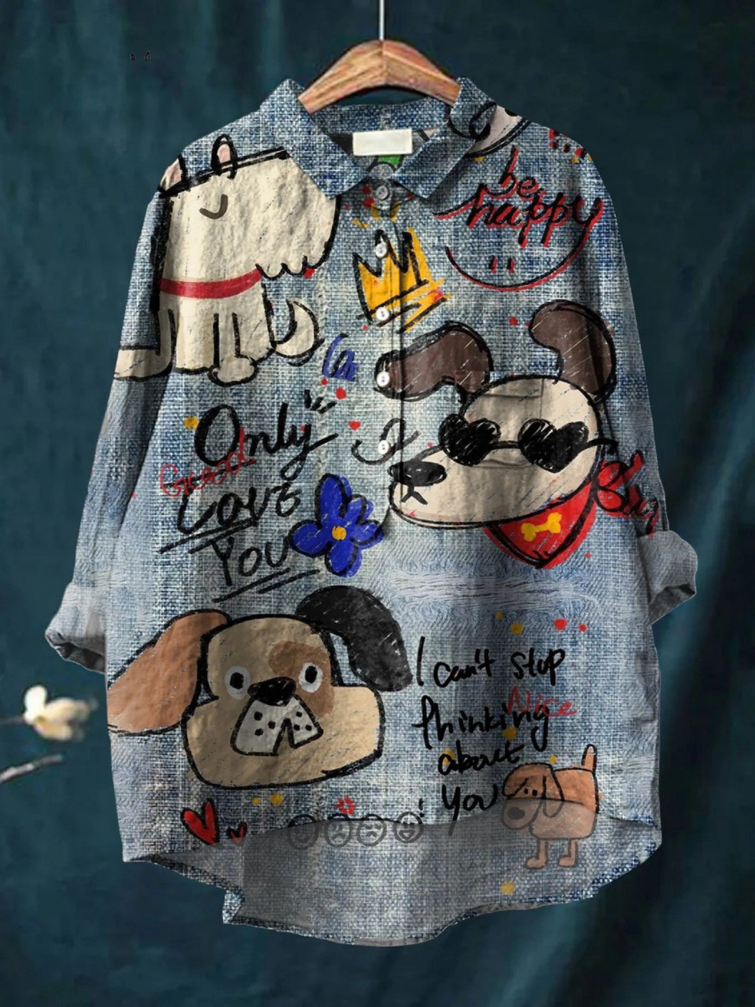 Kendra | Cute Dog Art Print Blouse