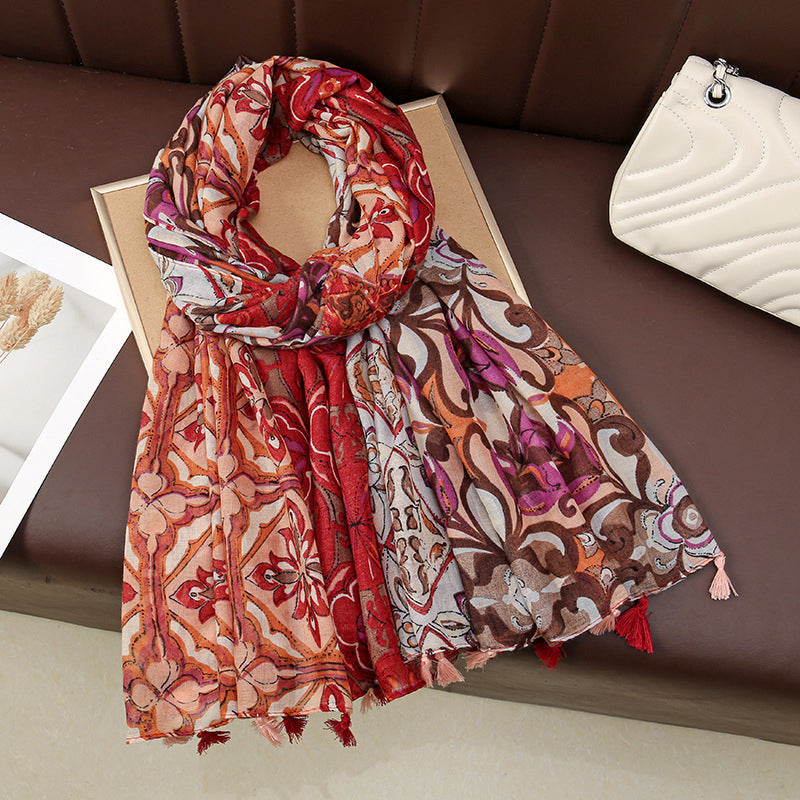 Piper | Vintage Floral Print Scarf