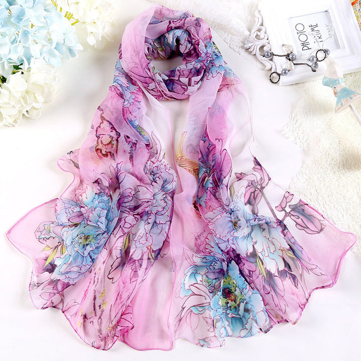 Winter | Vintage Floral Print Scarf