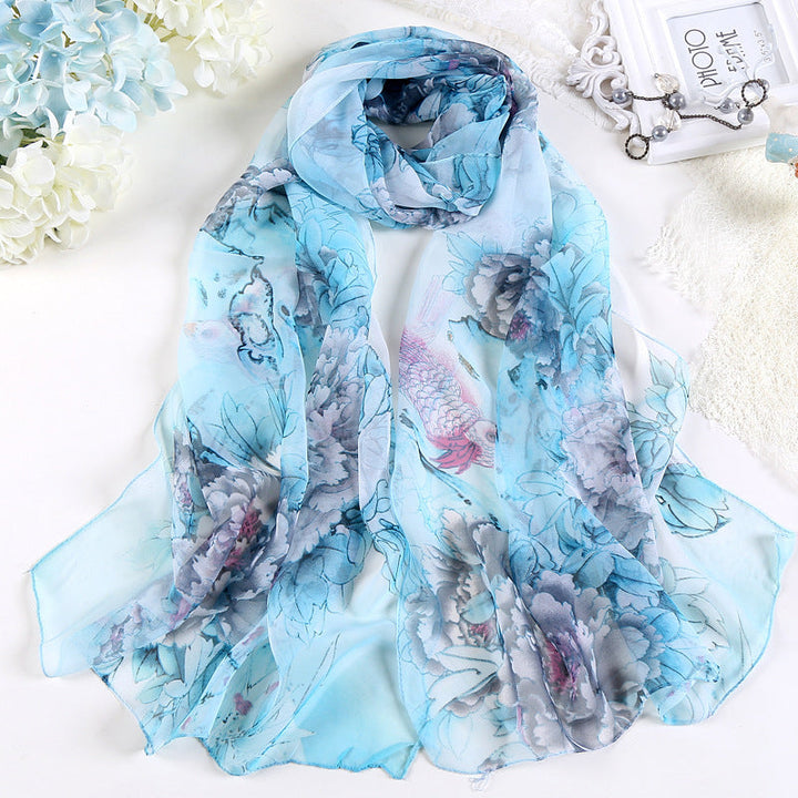 Winter | Vintage Floral Print Scarf
