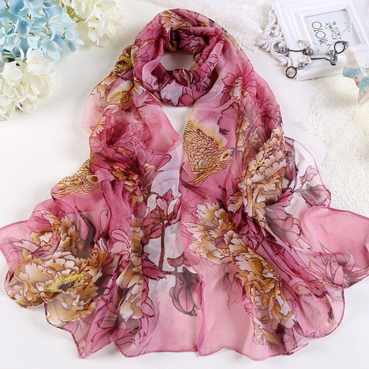 Winter | Vintage Floral Print Scarf