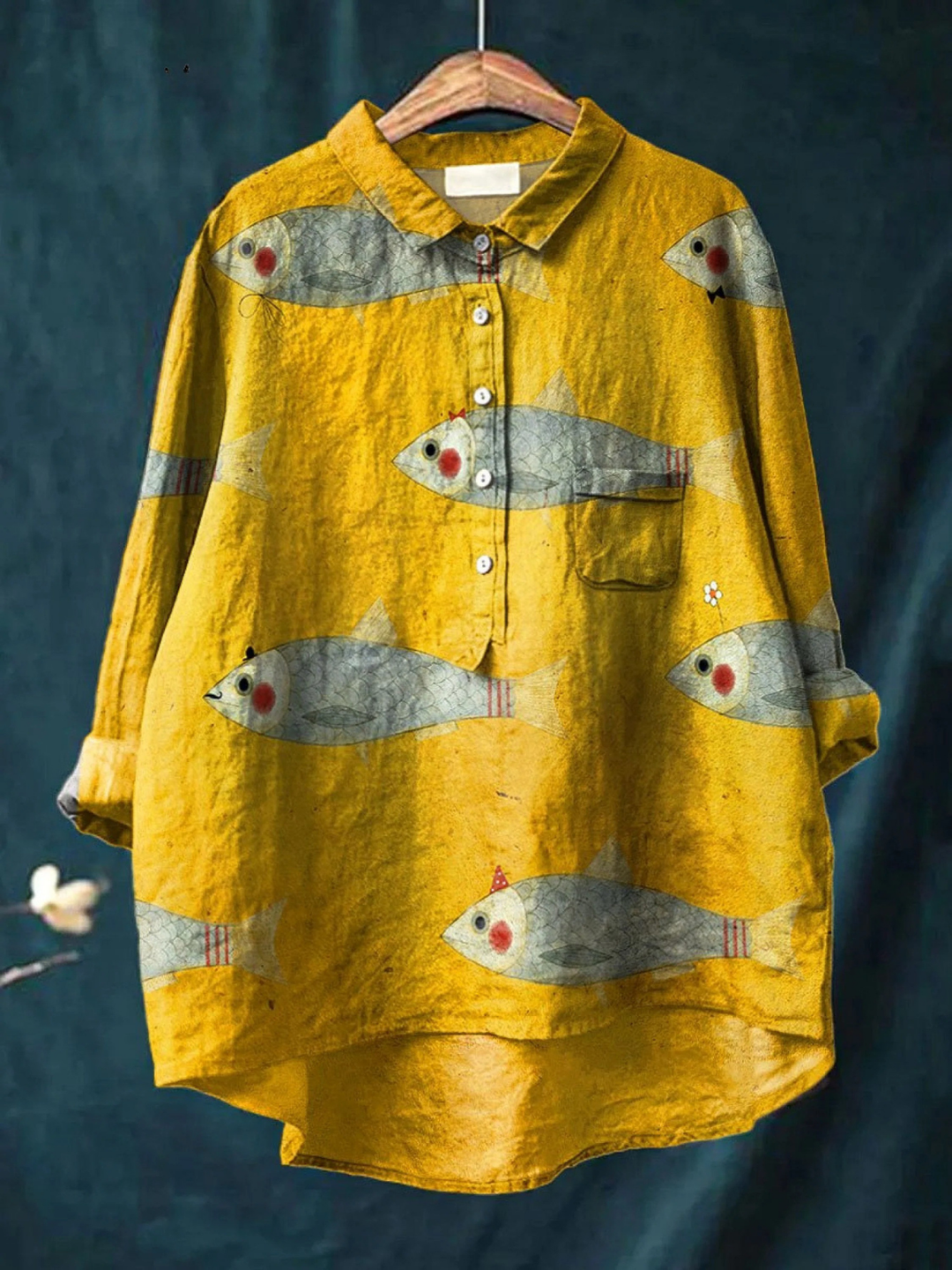 Felicity | Vintage Fish Art Print Blouse