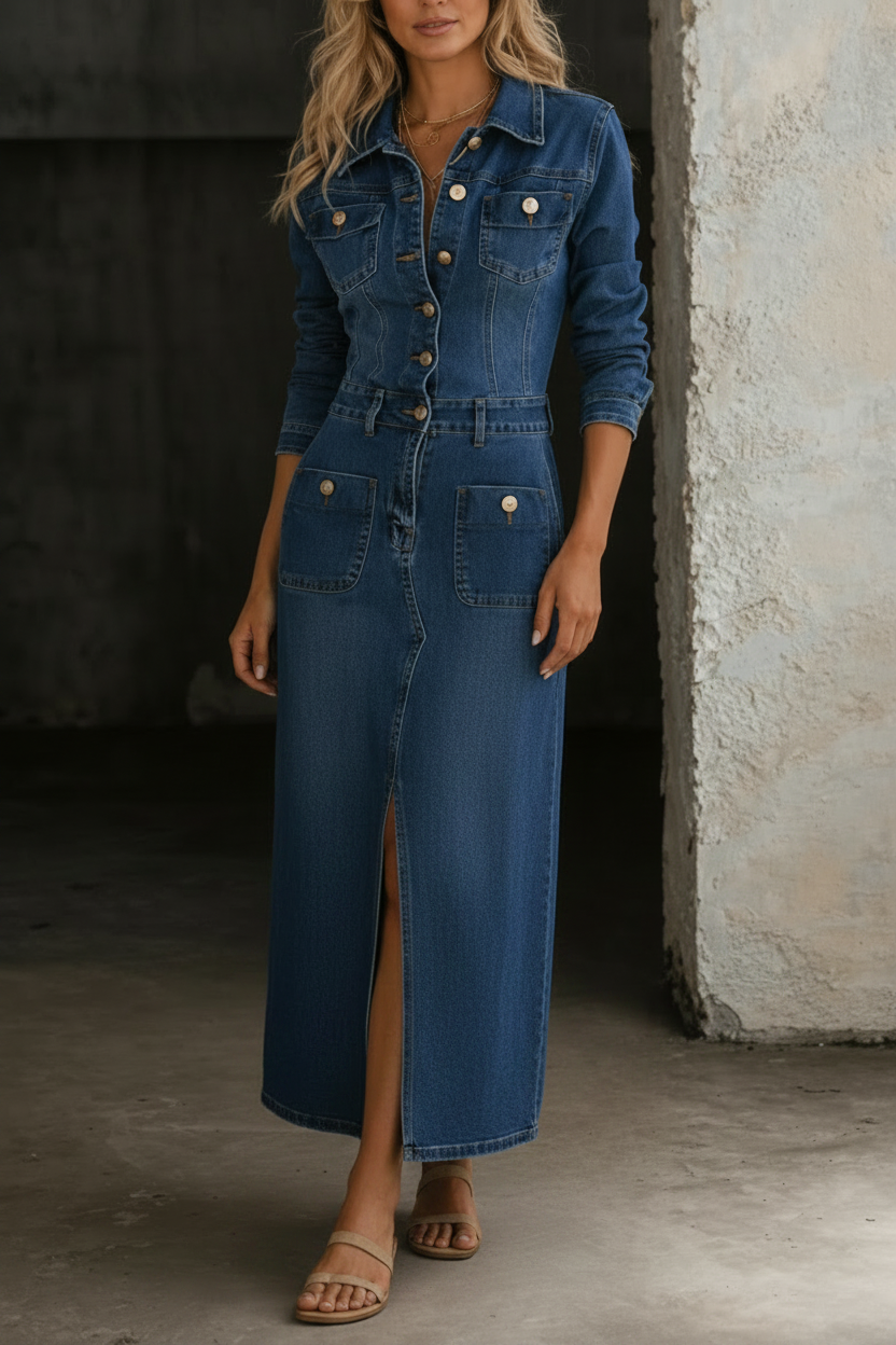 Leila | Classic Comfortable Denim Dress