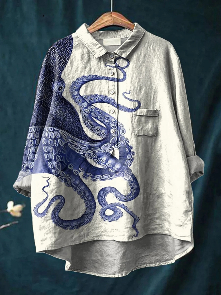 Elissa | Deep Sea Octopus Tentacles Art Print Blouse