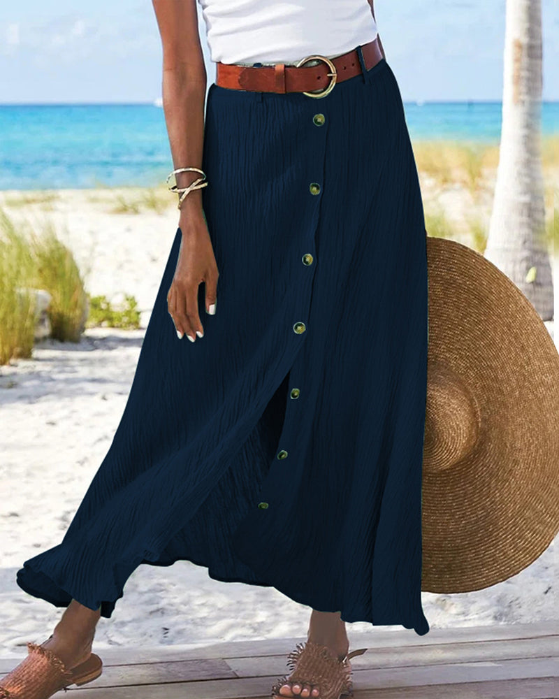 Syndy - Buttoned Flowing Skirt
