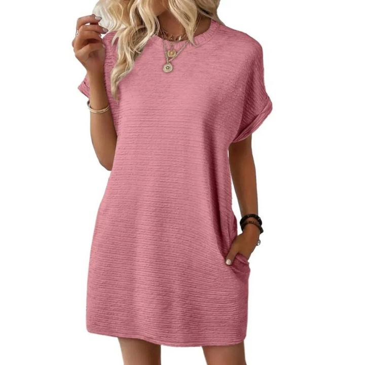 Ivay™ – Elegant Minimalist Summer Dress with Round Neckline