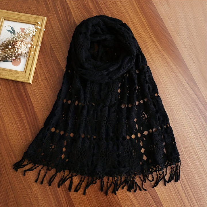 Indigo | Casual Floral Hollow Scarf
