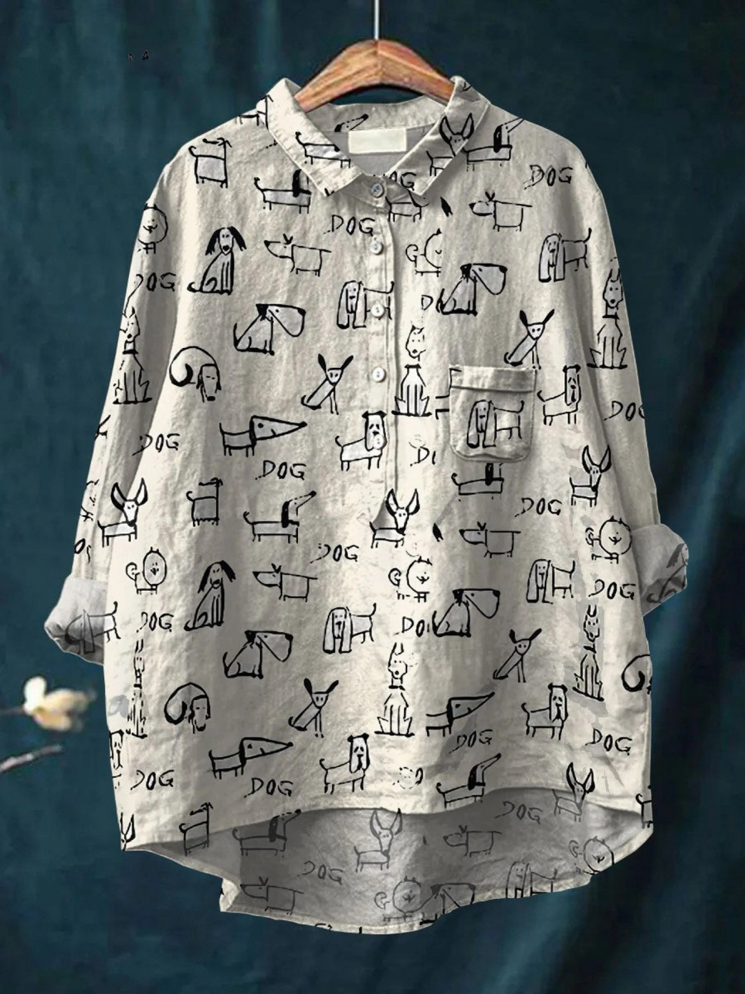Faith | Cute Dog Print Blouse
