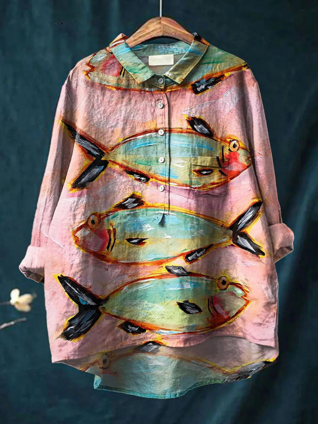Blythe | Vintage Fish Art Print Blouse