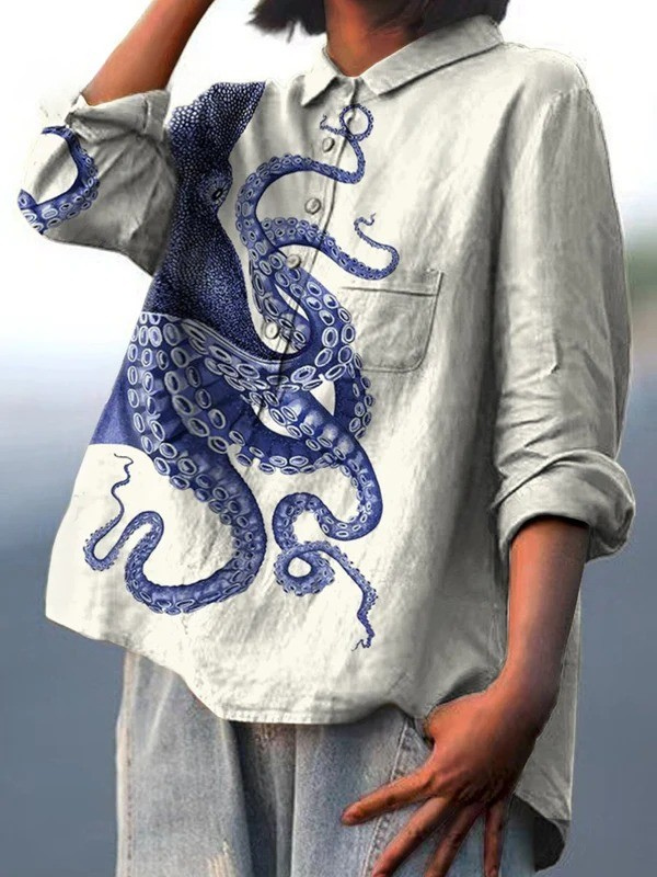 Elissa | Deep Sea Octopus Tentacles Art Print Blouse