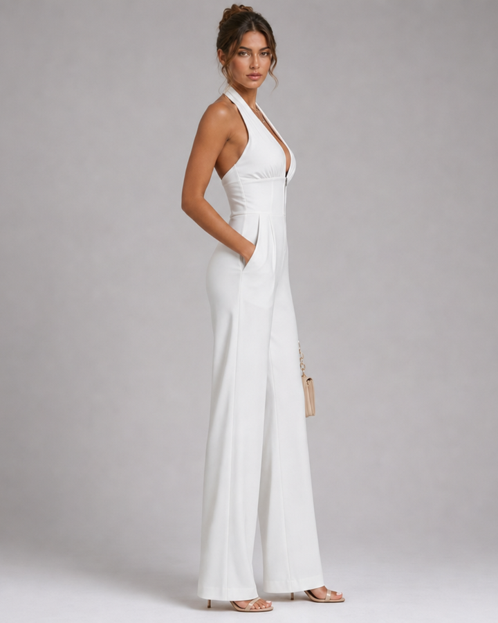 Nymera | Halter-Neck Wide Leg Sleeveless Jumpsuit