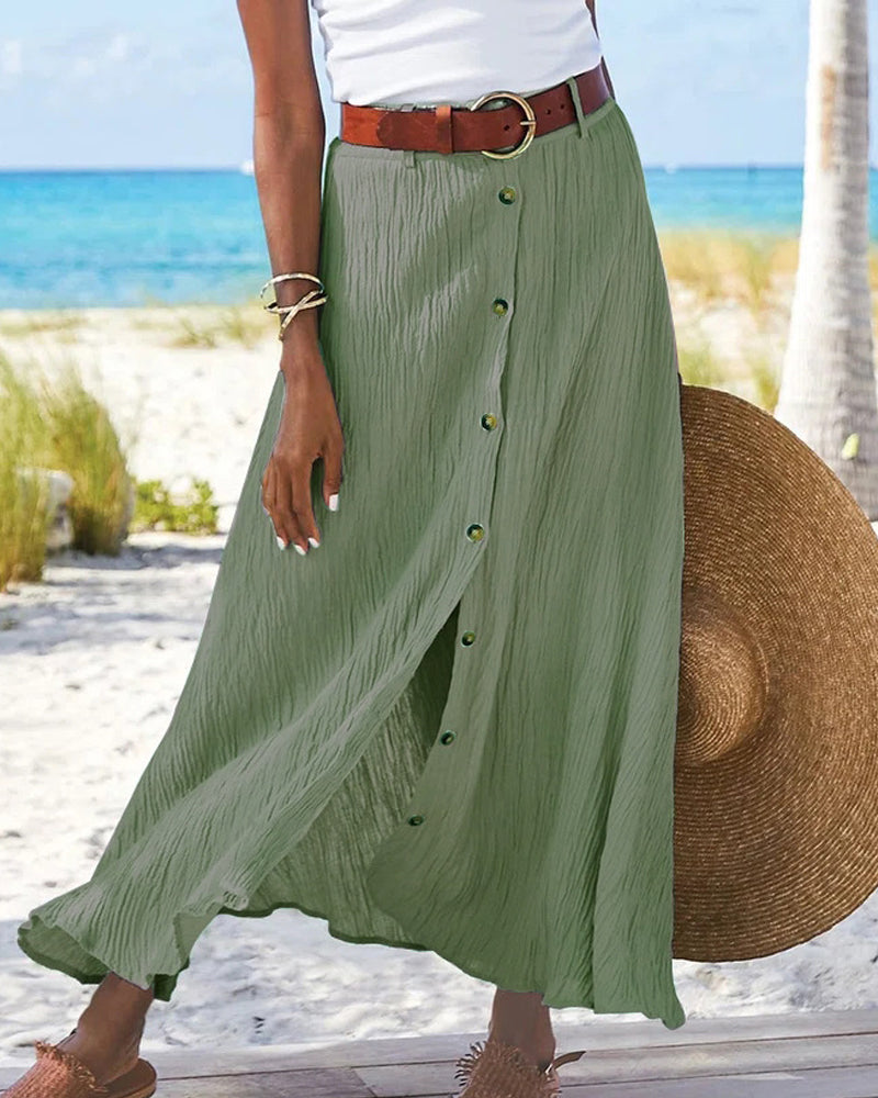 Syndy - Buttoned Flowing Skirt
