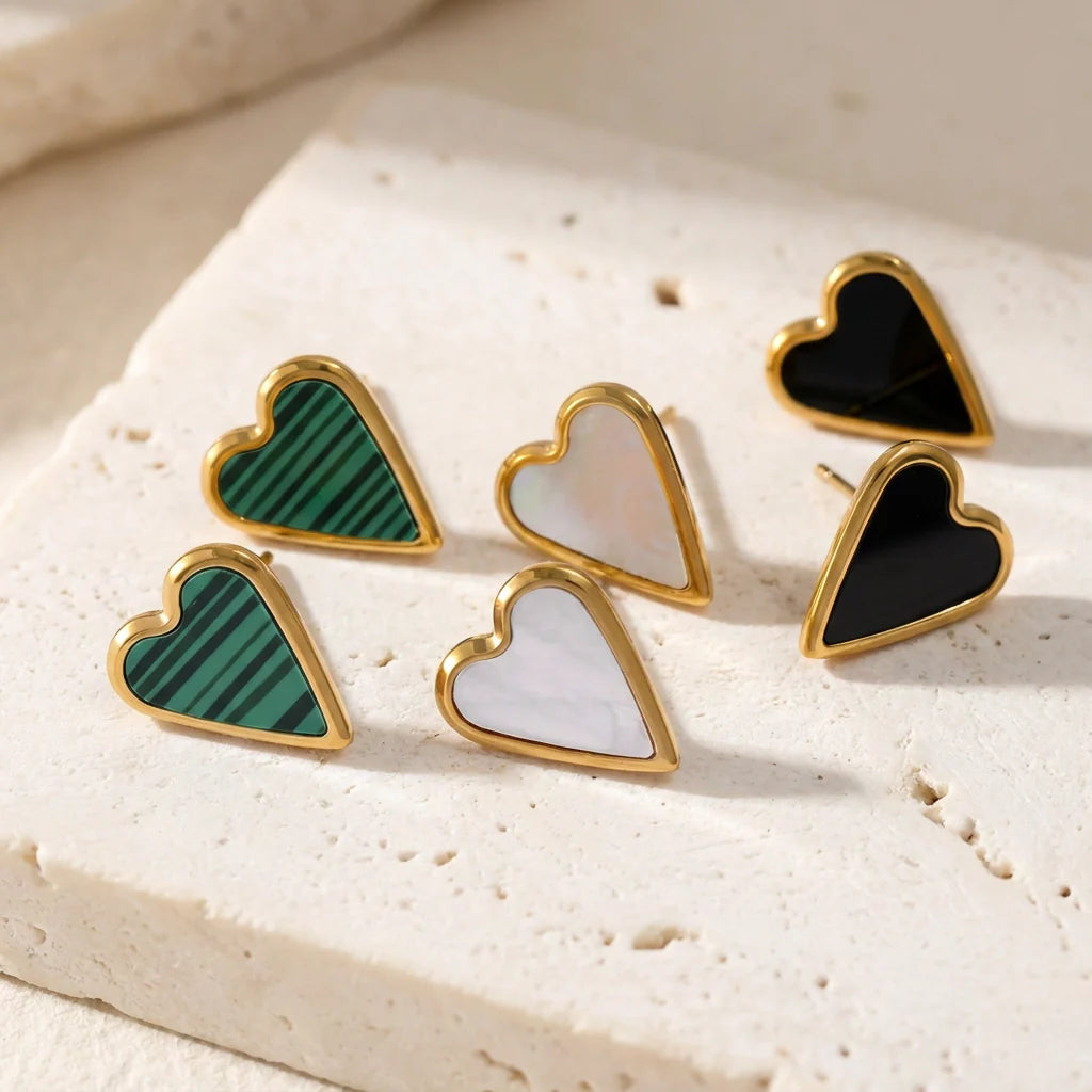 Winter | Heart Charm Earrings