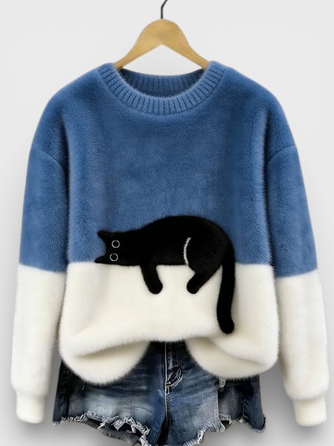 Luna Cat Print Sweater