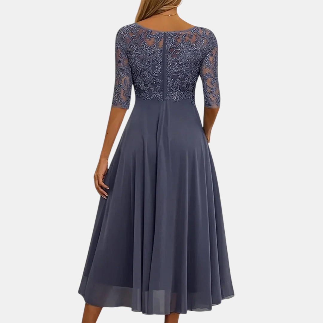 Rhonda Elegant Lace Midi Dress