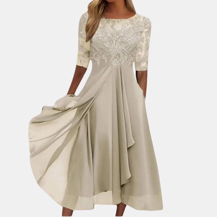 Rhonda Elegant Lace Midi Dress