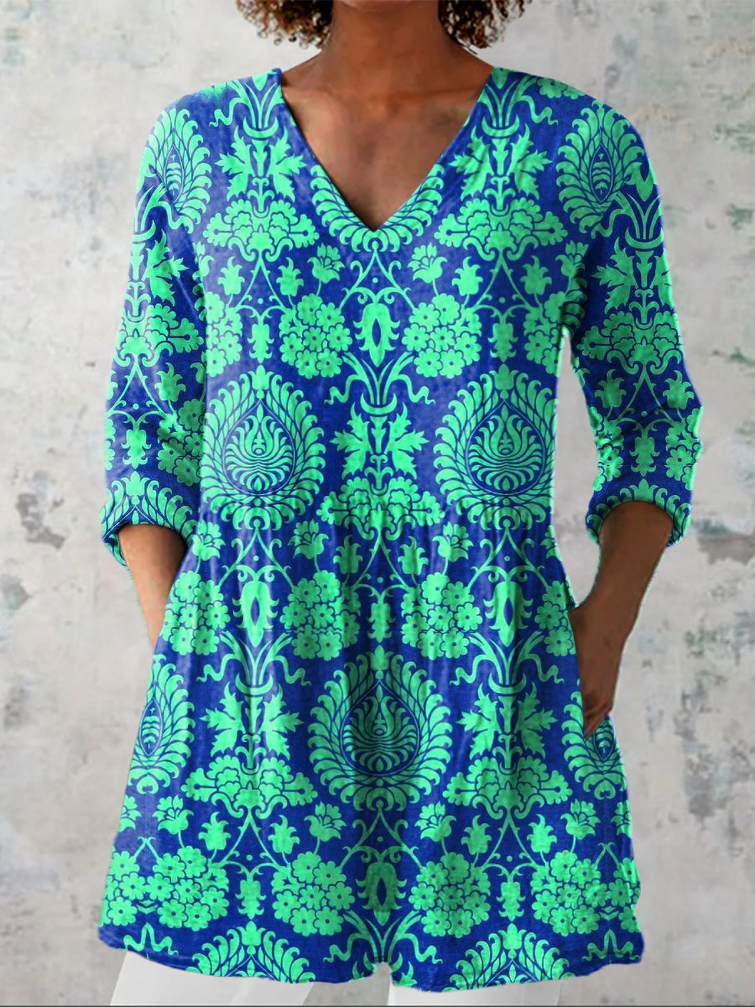 Beatrix | Vintage Long V-Neck Shirt