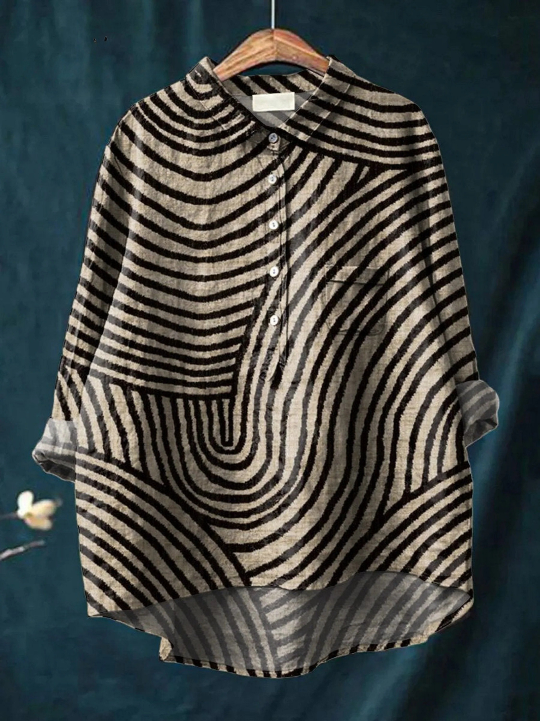 Cecelia | Circular Line Pattern Print Blouse