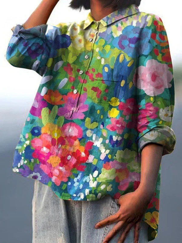 Jasmine | Vintage Lovely Floral Art Print Blouse