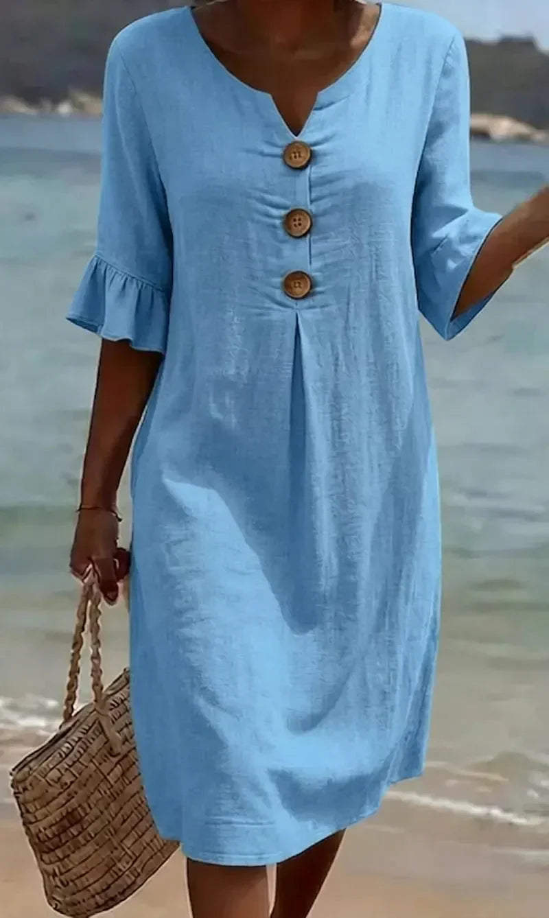 Avira | Summer Dress with Buttons