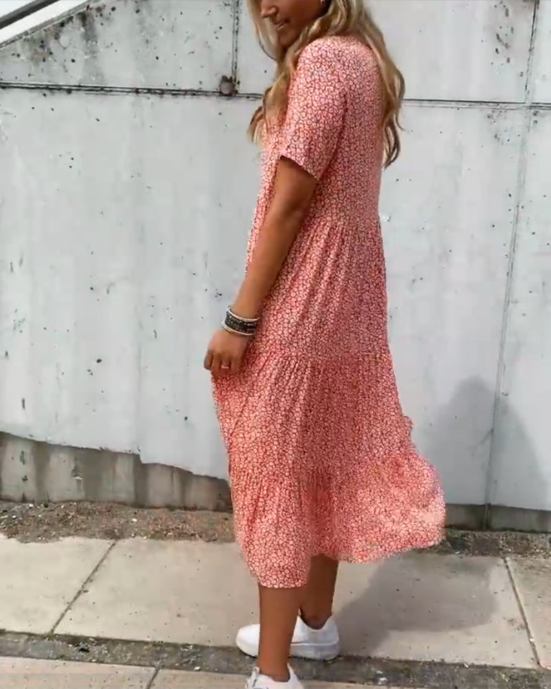 Floral Short Sleeve Dress