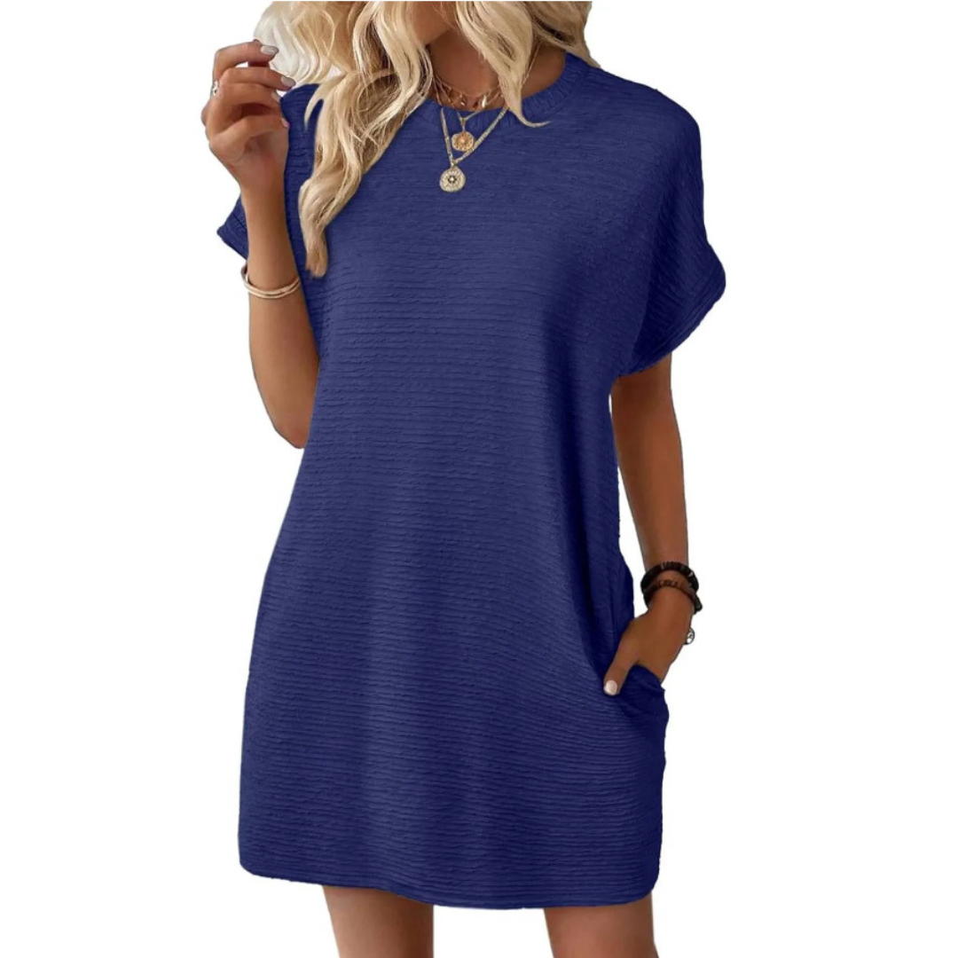 Ivay™ – Elegant Minimalist Summer Dress with Round Neckline