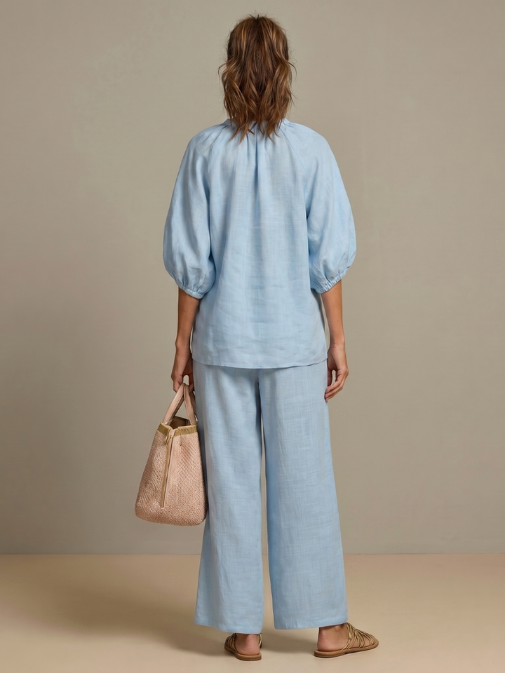 Natalia | Zip Blouson Wide Leg Pants Set