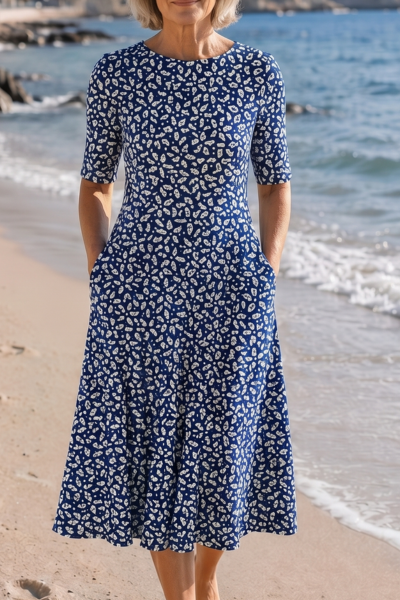 Evelia | Airy Midi Dress with Flowers