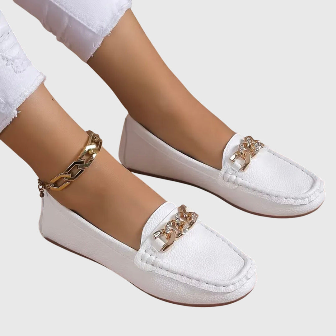 Eden | Flat Diamond Buckle Slippers