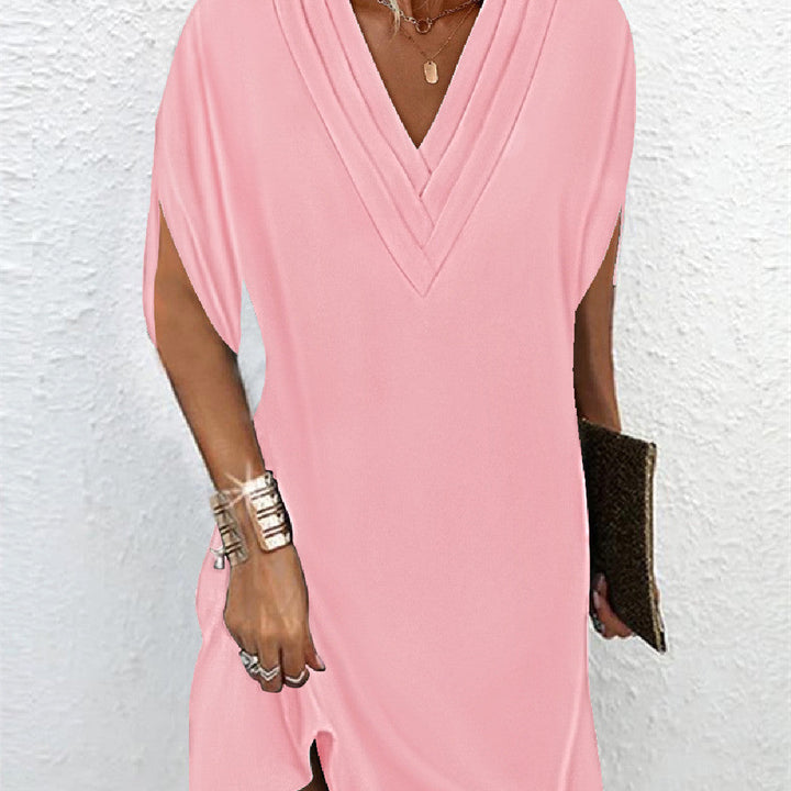 Crystal | Elegant Dress with Solid Split Sleeves
