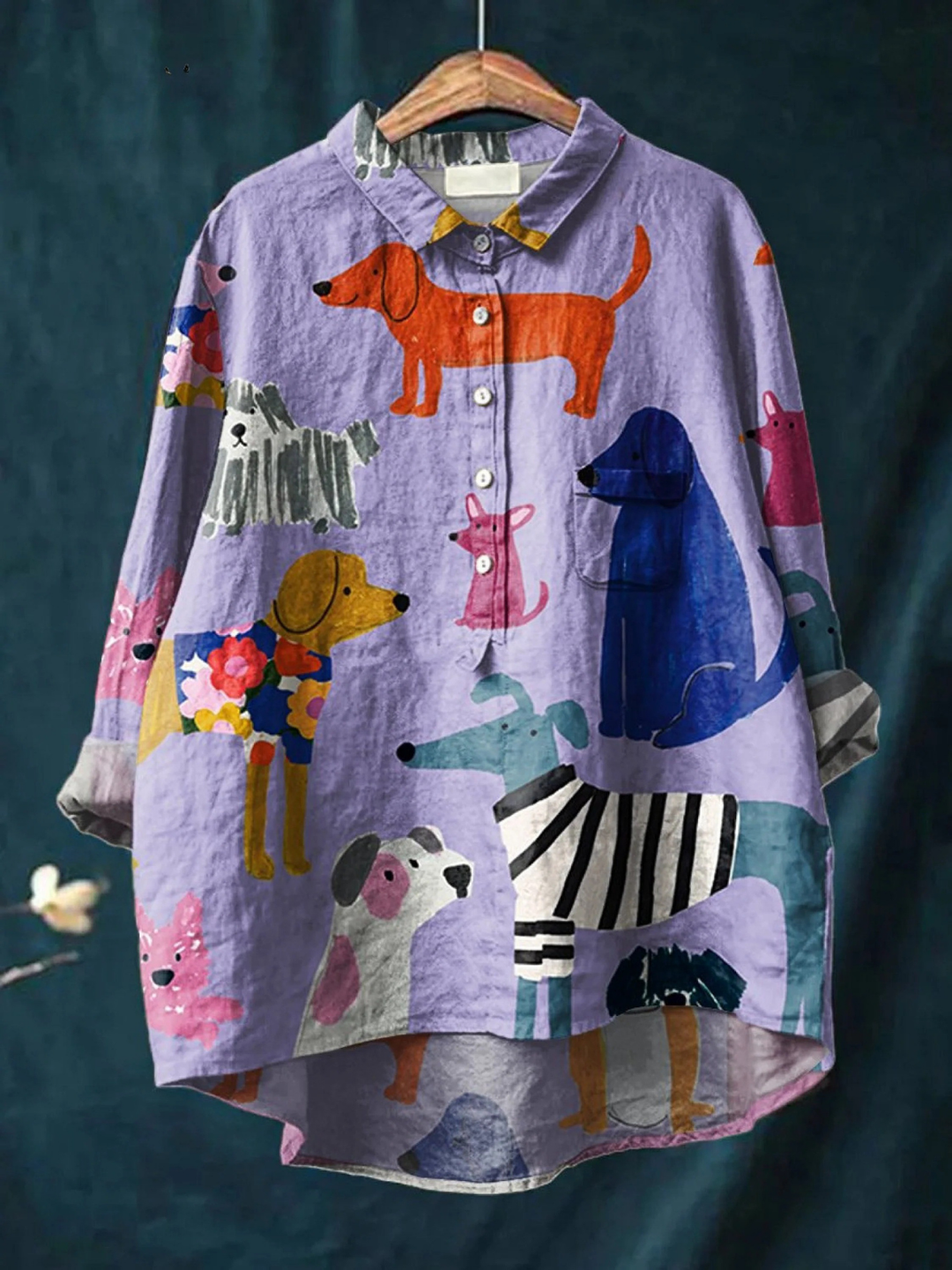 Coralie | Dog Art Print Blouse