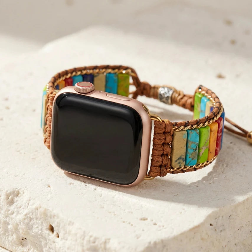 Ruby | Healing Chakra Apple Watch Band (Gold)