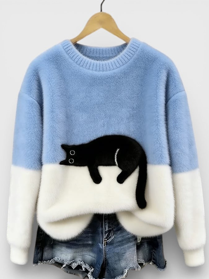Luna Cat Print Sweater
