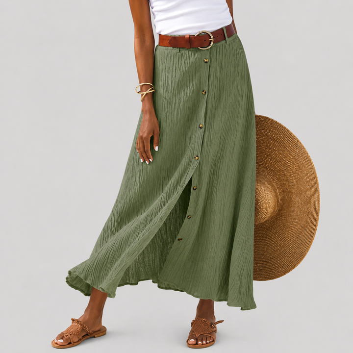 Syndy - Buttoned Flowing Skirt