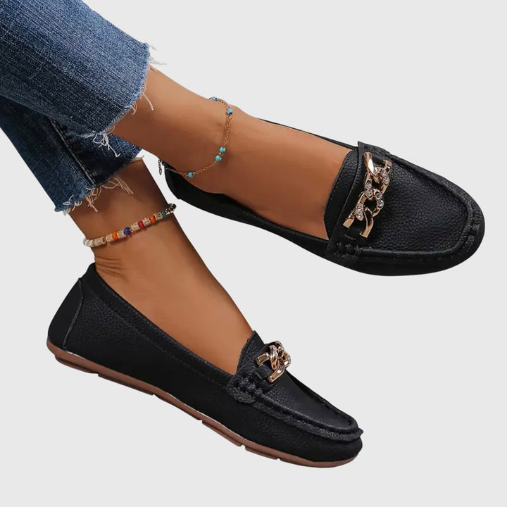 Eden | Flat Diamond Buckle Slippers