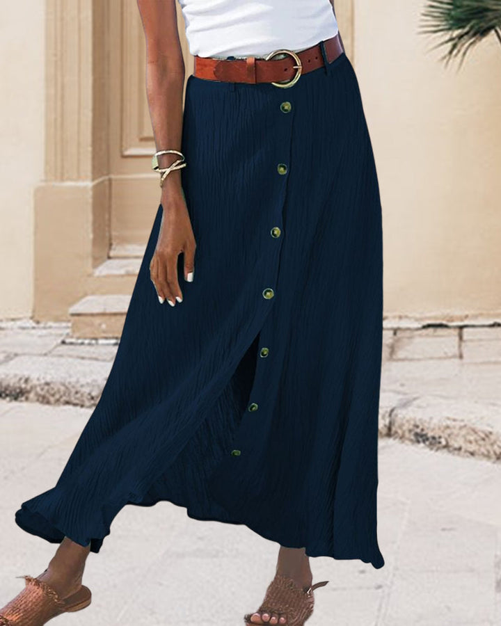 Syndy - Buttoned Flowing Skirt
