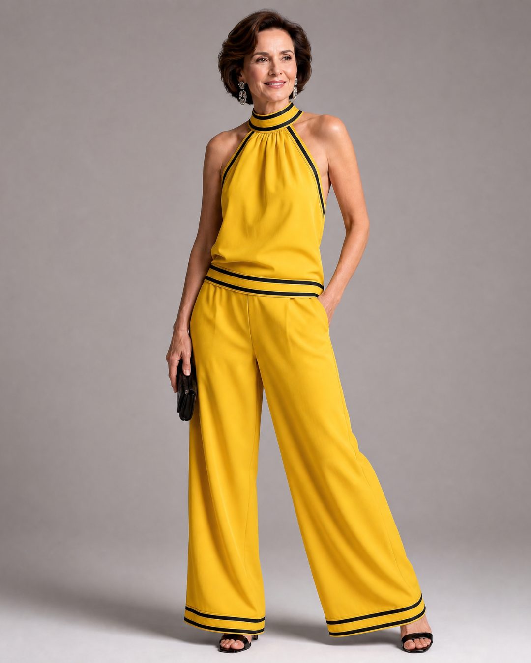 Zephyrine | Jumpsuit with Contrast Trim and Wide Leg