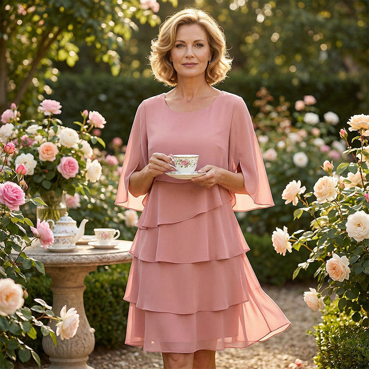 Layered Ruffled Sleeve Dress