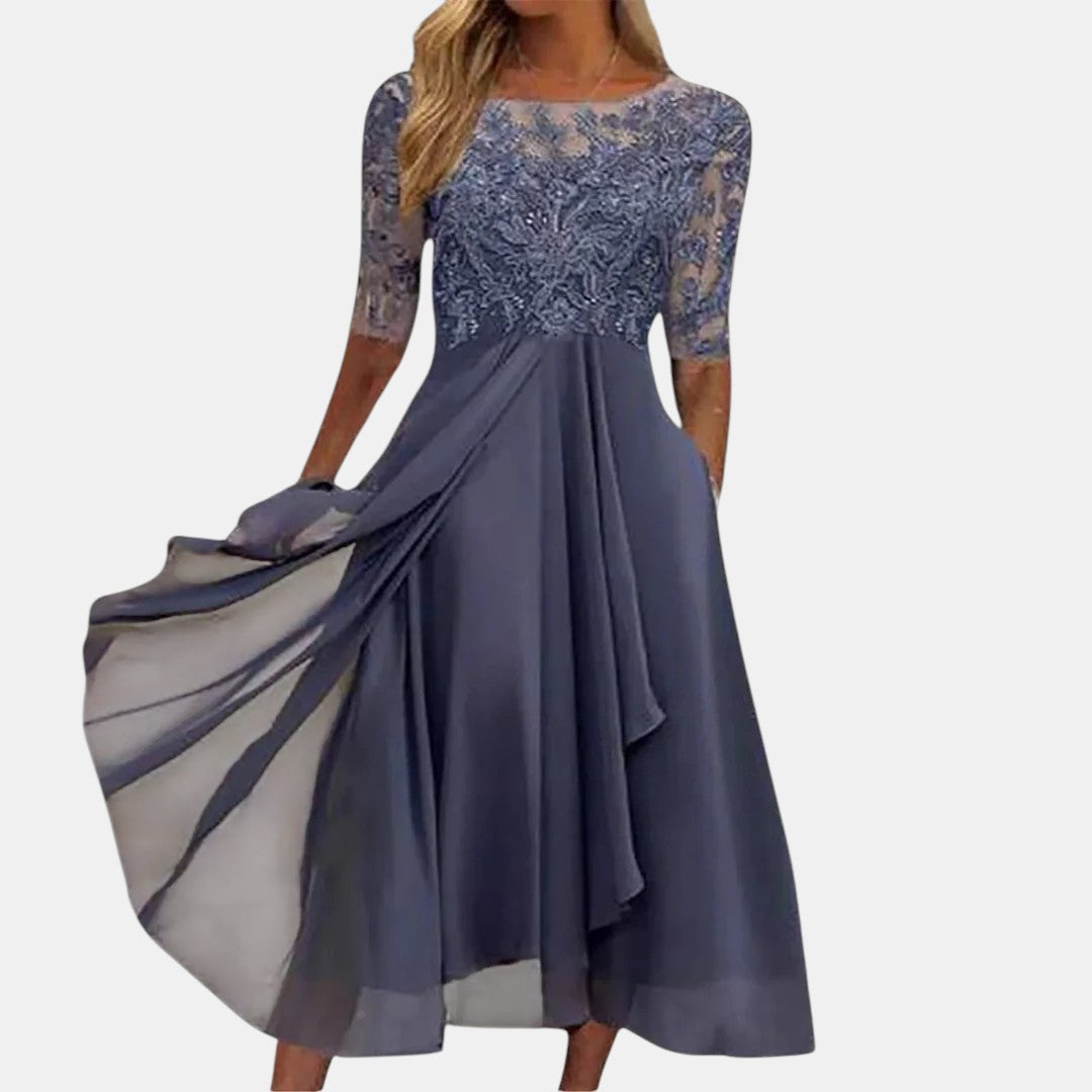 Rhonda Elegant Lace Midi Dress