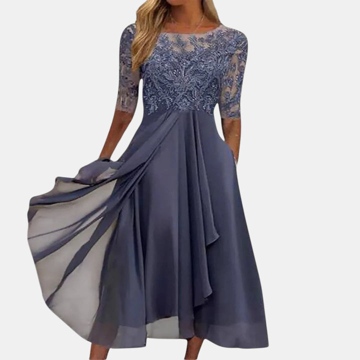 Rhonda Elegant Lace Midi Dress