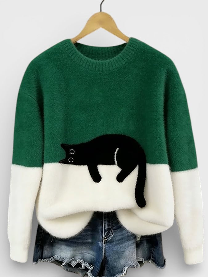 Luna Cat Print Sweater