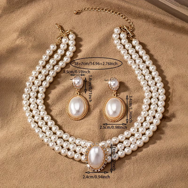 Miranda | Classic Pearl Strand Jewelry Set