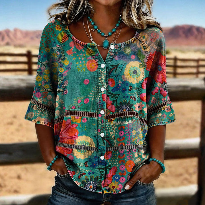 Vintage Floral Print Shirt