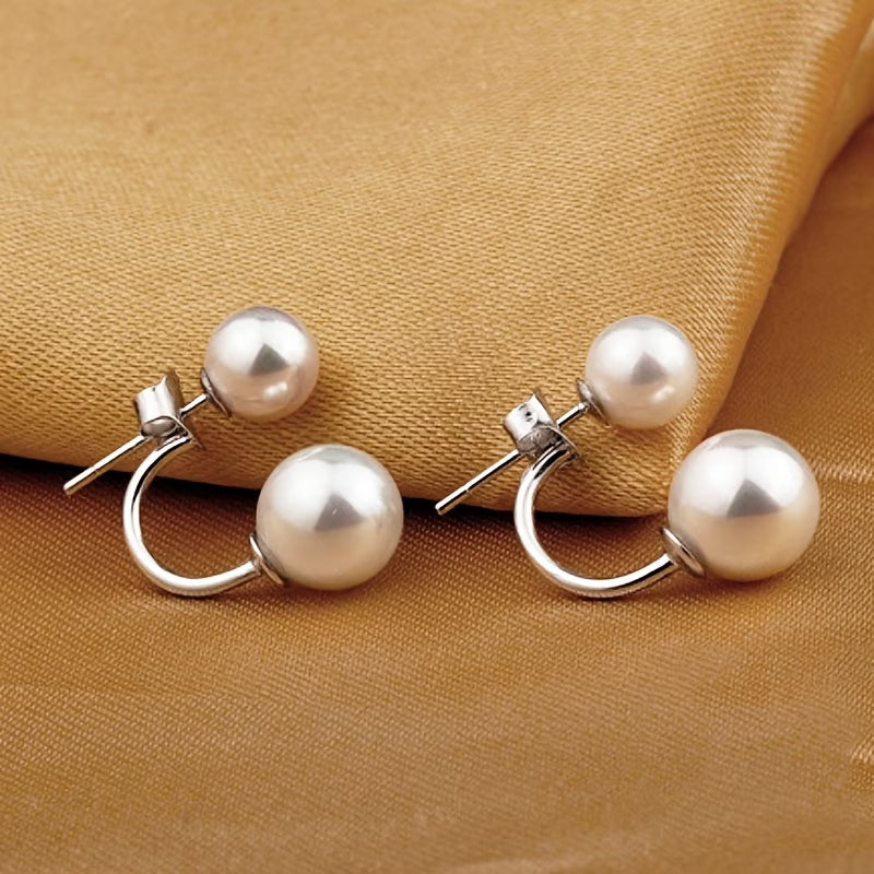 Marguerite | Double Pearl Statement Earrings