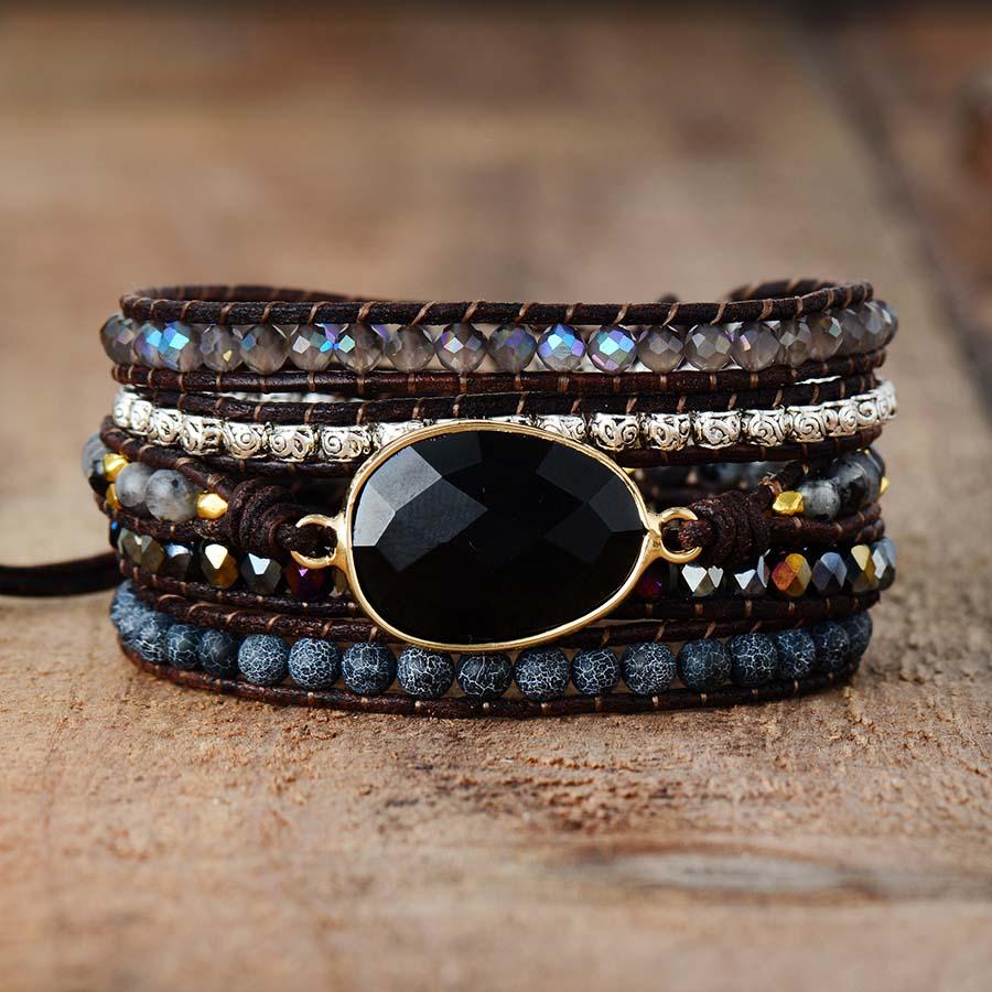 Ivy | Elegant Onyx Statement Bracelet