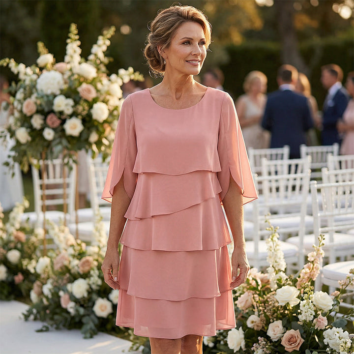 Layered Ruffled Sleeve Dress