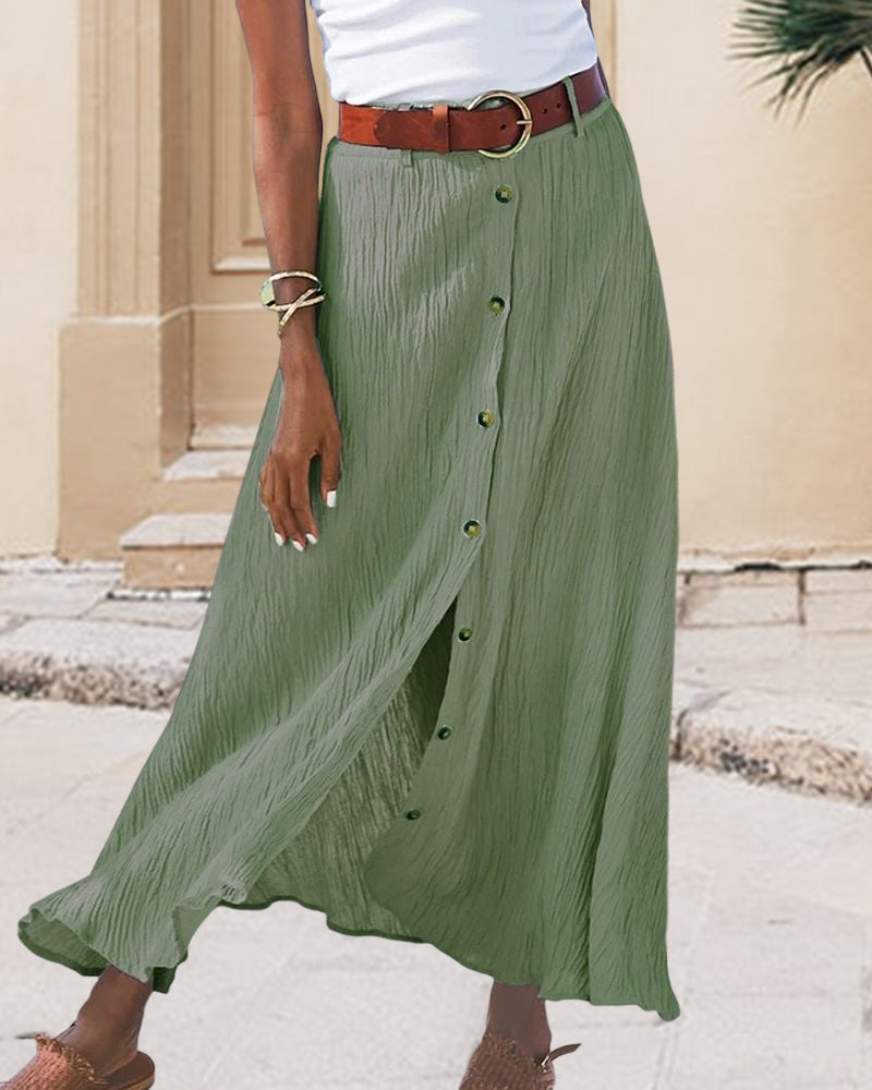 Syndy - Buttoned Flowing Skirt