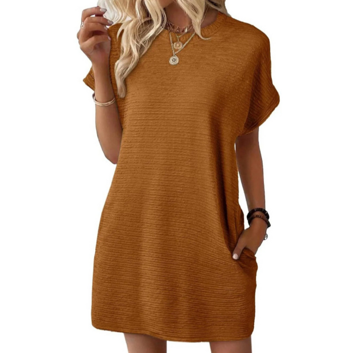 Ivay™ – Elegant Minimalist Summer Dress with Round Neckline