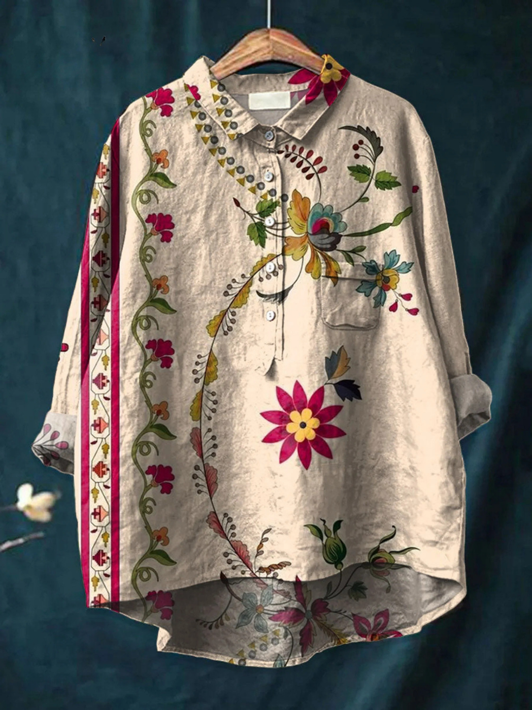 Alisa | Vintage Floral Art Print Blouse
