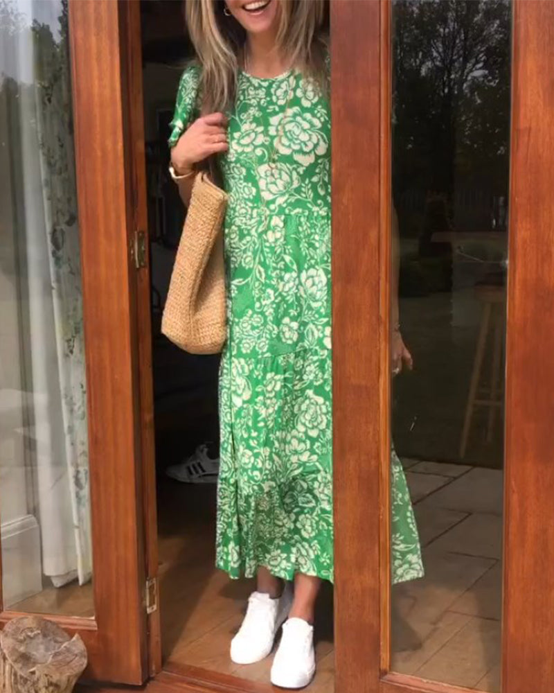 Floral Long Sleeve Maxi Dress